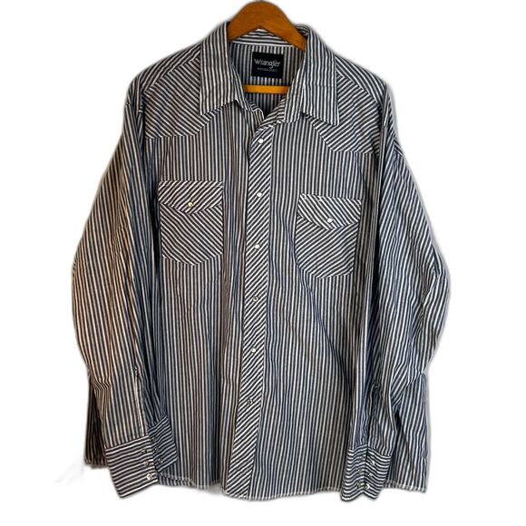 Wrangler Western Shirts Pearl Button Long Sleeve Button Up Shirt Size XL/1X* - Picture 1 of 9